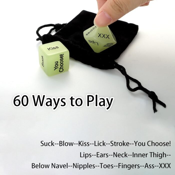 Naughty Sex Dice Set for Adults Couple Funny Glow in The Dark Love Dice for Anniversary Valentines Couple Game Choices,60 Ways to Play - Image 4