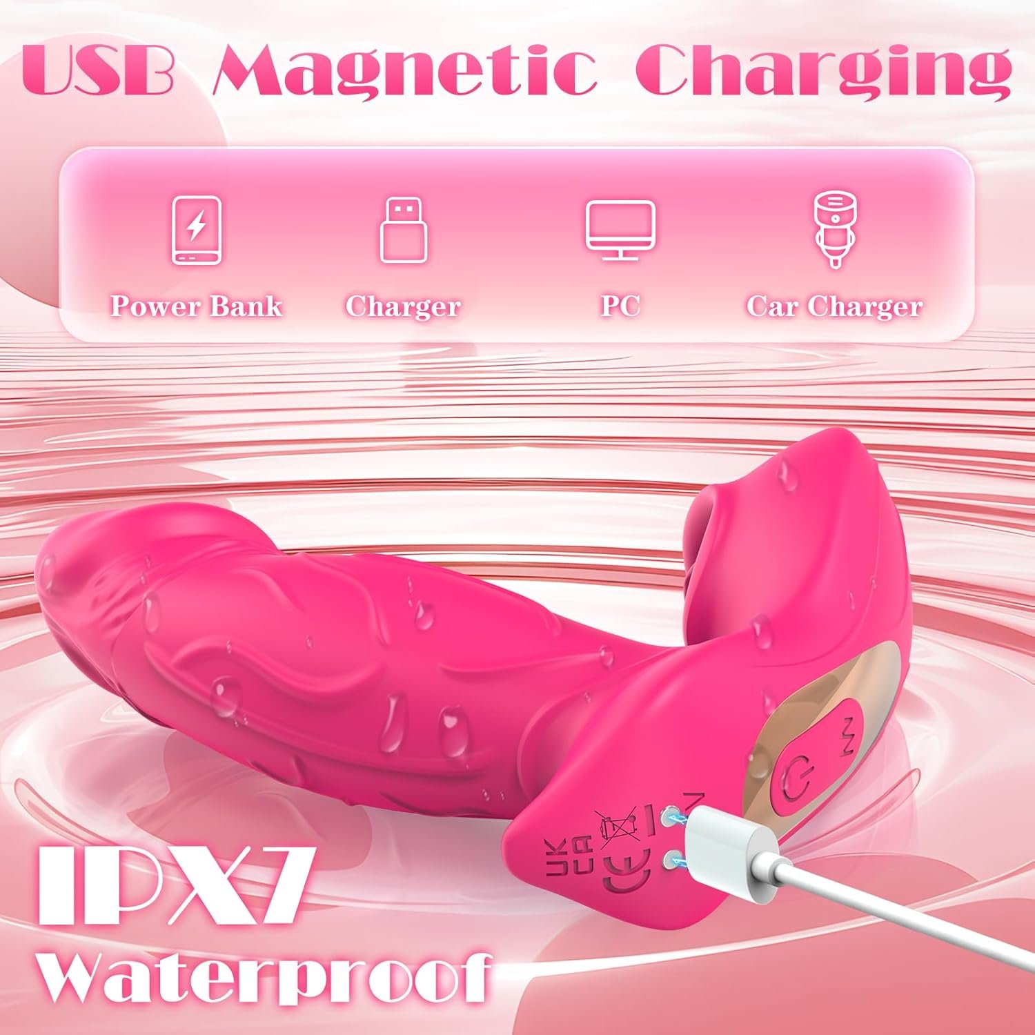 Wearable G Spot Dildo Panty Vibrator, App Remote Control Vibrating Panties with 10 Tongue Licking 10 Wiggling Vibration Modes, Rose Bullet Butterfly Vibrators Adult Female Sex Toys for Women Couples - Image 6