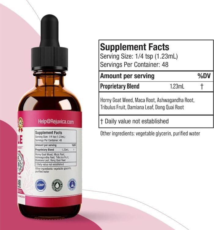 Rejuvica Health Activated Female - Advanced Female Libido Support Supplement - Liquid Delivery for Better Absorption - Maca, Horny Goat Weed, Damiana & More! - Image 7
