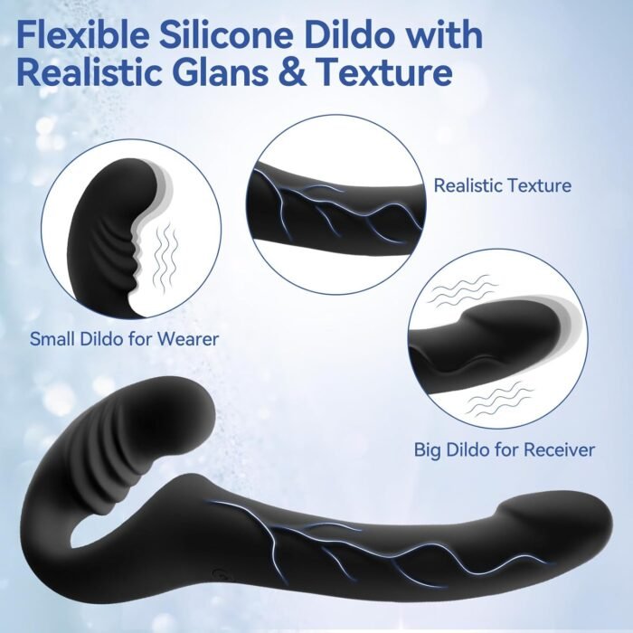 Strapless Strap On Double Sided Dildo for Women, 10 Strong Vibrating Anal Clitoral G Spot Vibrator with 6 Inch & 4 Inch Realistic Dildo, Wearable Pegging & Lesbian Sex Toys with Remote Control - Image 3