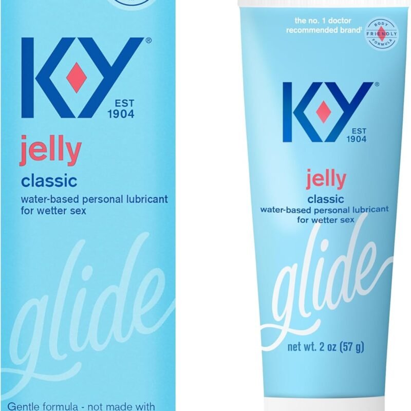 K-Y Jelly Water Based Lube For Sex, Anal Lube, Non-Greasy Water Based Personal Lubricant, pH Friendly Sex Lube Can Be Used With Sex Toys For Women & Male Sex Toys, Condom Friendly Personal Lube, 2 oz