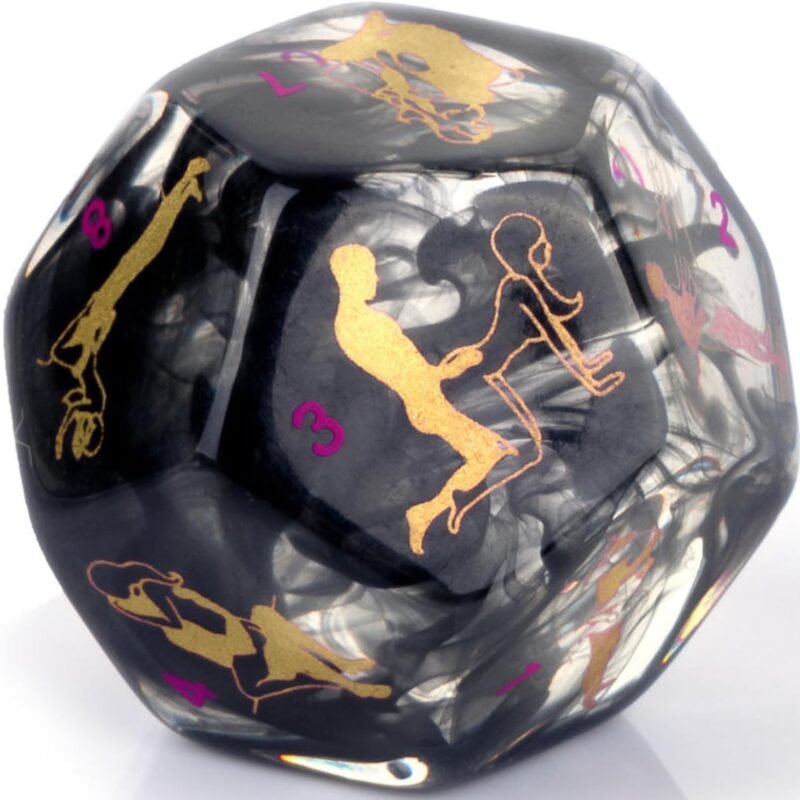 Harper & Chance Sex Dice Games for Adults Couples, Date Night Dice, 96 Foreplay Suggestions, 36 Sexual Positions, 6 Location Options = 20,000+ Sexual Scenarios...Black Marble