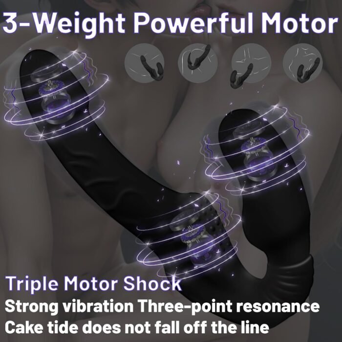 Womens Sex Toys Strapon Dildo - G Spot Realistic Dildo Vibrator for Clitoral Anal Sex with 10 Intense Vibrating Modes & Remote Control, Strapless Strap On Dildo Female Couples Adult Sex Toys (Black) - Image 3
