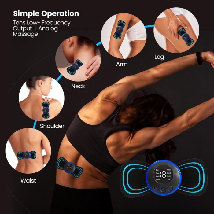 PLENO 2 Mini Muscle Body Massager Host with 2 Replaceable Pads and 19 Speed 8 Modes for Pain Relief for Full Body and Relaxation of Arm, Leg Shoulder, Waist - Image 3