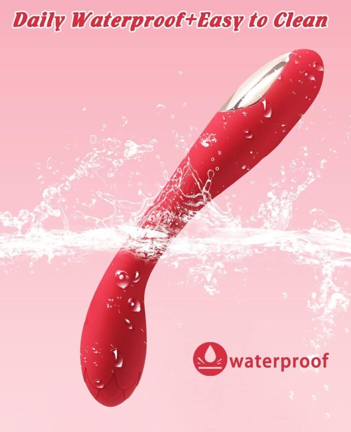 Alovegarden Clitoral G-Spot Powerful Rose Vibrator, Waterproof Dildo Clit Stimulator with 10 Vibration Modes, Softer and Flexible Sex Toy for Women, Clitoral Vibrator (Red) - Image 6