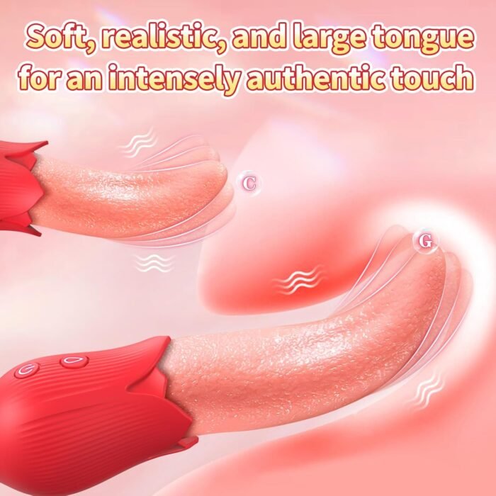 Rose Sex Toys for Woman, Rose Stimulator 2 in 1 high Simulation Clitoral Vibrator, Tongue Licking Adult Toy, Female sextoy with 10 Modes,G spot Couple Foreplay, Nipple,Clitoral,Adult Toy B0CGMVXVT2 - Image 3
