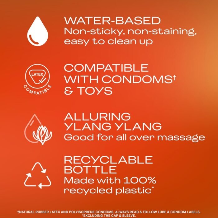 Durex Sensual Massage & Play 2 in 1, Massage Gel and Personal Lubricant, Intimate Seductive Lube with Ylang Ylang extract, Water-based, 6.76 oz. (Packaging May Vary) - Image 3