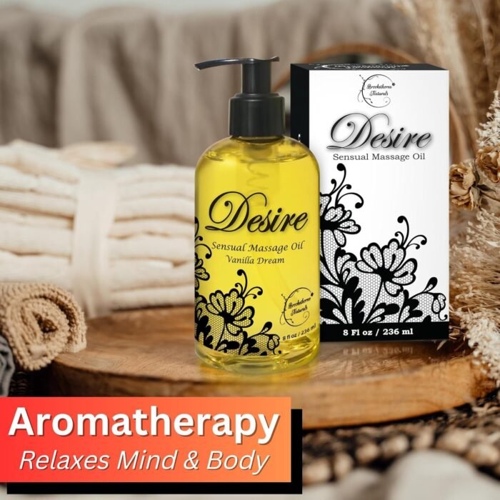 Desire Sensual Massage Oil for Date Night | Best Massage Oil for Couples | All Natural with Sweet Almond, Grapeseed & Jojoba for Smooth Glide & Moisturized Skin 8oz - Image 6