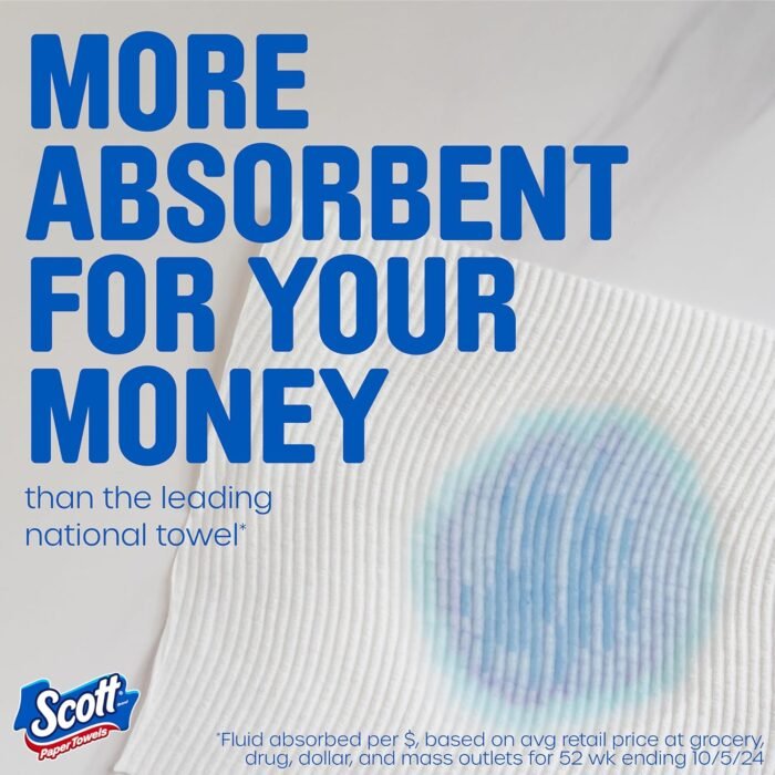 Scott Paper Towels, Choose-A-Sheet, 6 Double Rolls = 12 Regular Rolls (100 Sheets Per Roll) - Image 3