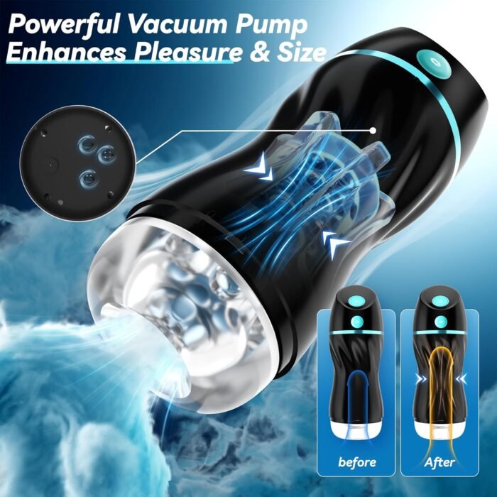 EINSEO Automatic Sucking Male Masturbators - Upgraded 7 Vibration & Suction Hands Free Pocket Pussy Male Stroker with 3D Realistic Textured, Blowjob Toy Mens Adult Male Sex Toys for Men Sex Machine - Image 4