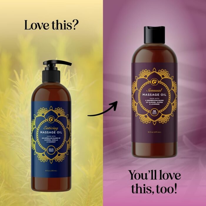 Luxurious Vanilla Massage Oil for Couples - Easy Glide Non Greasy Sweet Vanilla Sensual Massage Oils for Date Night with Silky Smooth Sweet Almond Oil Coconut and Jojoba - Vegan Non GMO & Gluten Free - Image 8