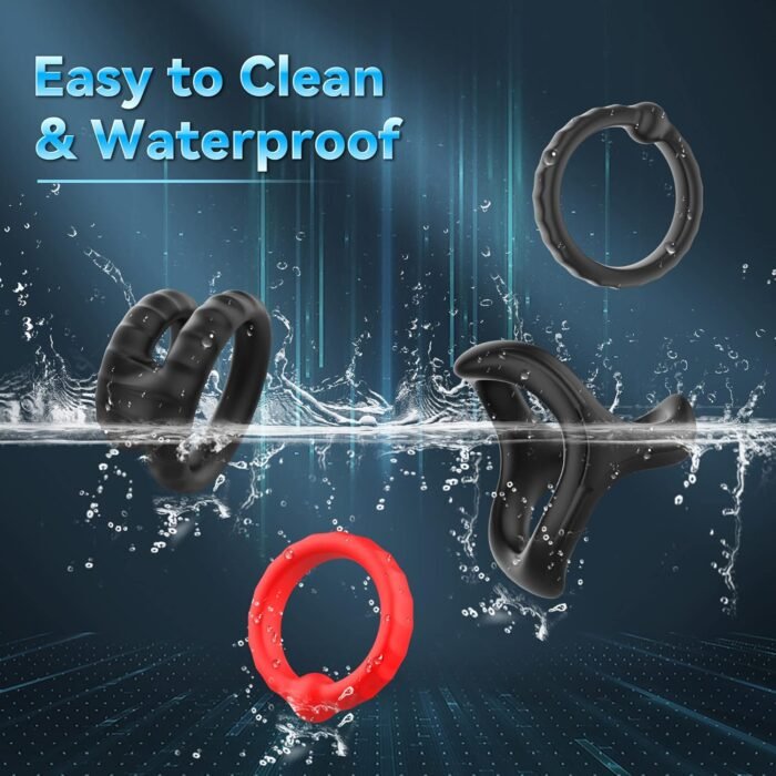 Silicone Penis Ring Set Sex Toys for Men, Amortoy 10 PCS Men’s Cock Rings Penis Sleeve Shaft for Erection Enhancing, Soft Stretchy Male Sex Toys, Adult Toys for Couples Pleasure - Image 6