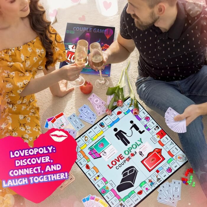 LOVEOPOLY - Couple Board Game for Date Night, Romantic Gift for Him and Her, Boyfriend, Girlfriend, Wife, Husband, Wedding, or Anniversary - Image 3