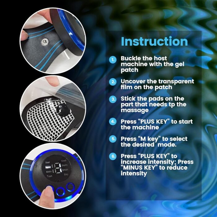 PLENO 2 Mini Muscle Body Massager Host with 2 Replaceable Pads and 19 Speed 8 Modes for Pain Relief for Full Body and Relaxation of Arm, Leg Shoulder, Waist - Image 7