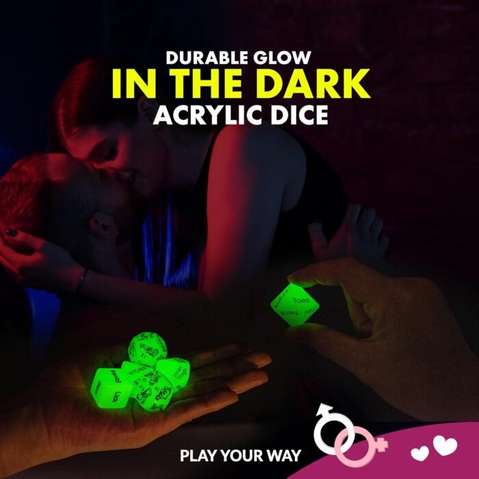Andaz Press 5 Sex Dice, Glow in The Dark Sex Game, Valentine's Day Gift of Sex Toys for Couples, Adult Sex Games for Couples, Funny Couple Gifts, Sex Position Dice, Couples Sex Games, Dados Sexuales - Image 7