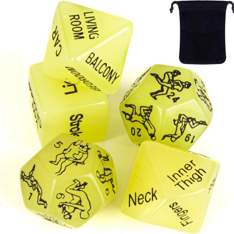 Andaz Press 5 Sex Dice, Glow in The Dark Sex Game, Valentine's Day Gift of Sex Toys for Couples, Adult Sex Games for Couples, Funny Couple Gifts, Sex Position Dice, Couples Sex Games, Dados Sexuales