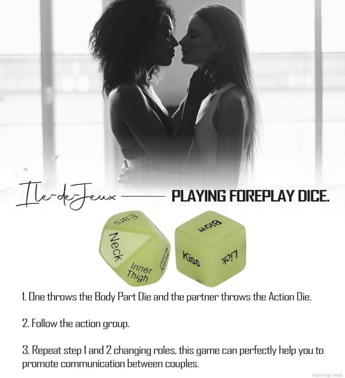 Women LGBTQ+ 5 Sex Dice Set for Couples, Pride Sex Game. Naughty Love Dice, Adult Game Night, Men Model Available, Sex Party Dice, Sex Positions, Lesbian Valentines Gift Toy. Gay Romance - Image 4