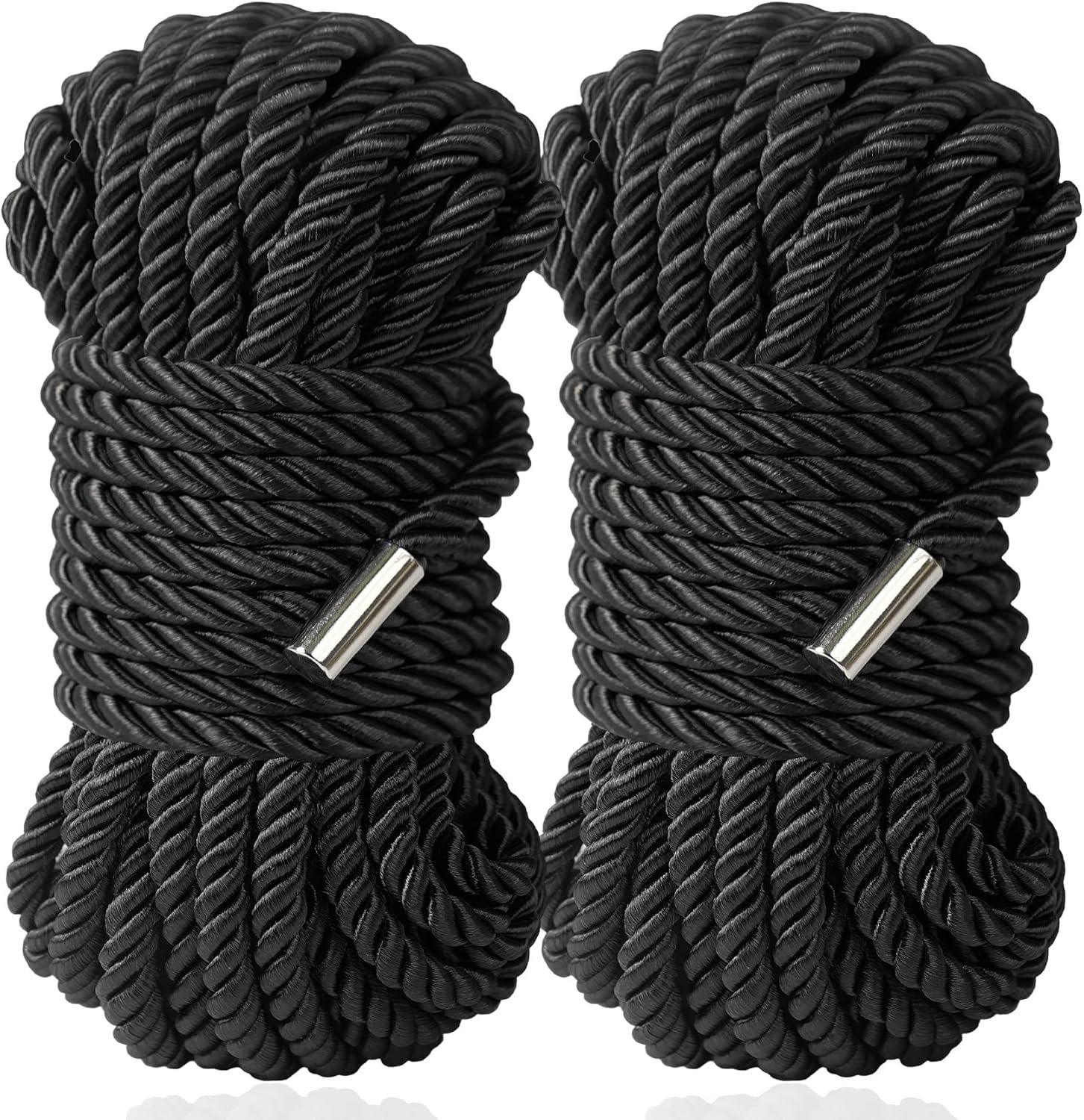 BDSM Shibari Bondage Sex Rope - BDSM Kit Adult Bondage Restraints Set Sex Toys for Women & Couples, 32 Feet 8MM (2-Pack, Black)