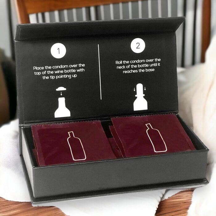 Condom Style Wine Bottle Stoppers (6 Pack) • Air-Tight Rubber Seal for Fresh Wine • Funny Wine Gifts & Novelty Gag Gift • Great For Bachelorette Parties, Birthdays & Christmas - Image 2