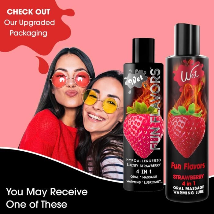 Wet Fun Flavors Sexy Strawberry 4 in 1 Warming Flavored Tasty Lube 3 FL Oz, Premium Personal Lubricant, Men, Women & Couples, Foreplay & Massage, Paraben Free, Gluten Free, Stain Free, Sugar Free - Image 6