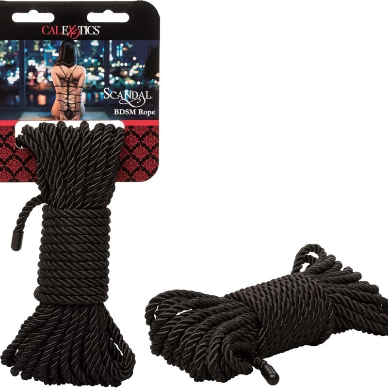 CalExotics Scandal BDSM Rope – Versatile Bondage Restraints for Couples – Shibari Fetish SM Toys for Couples – Black