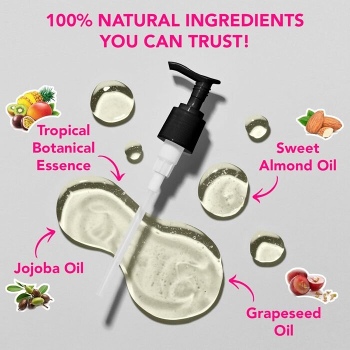 Passion Sensual Massage Oil for Date Night | 100% Natural Body Oil for Couples with Jojoba & Almond | Aromatherapy & Relaxing Massage Therapy | Perfect Glide & Smooth Skin | Tropical Paradise Scent - Image 3
