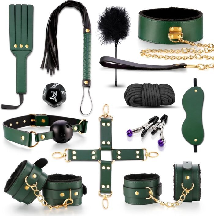 BDSM kit Sex Toys Bondage Restraints Set,Anal Butt Plug Toys and Adjustable Handcuffs Collar Ankle Cuff Blindfold,Sex Things for Couples Kinky and Couple Sex Toys for Games Card. - Image 2