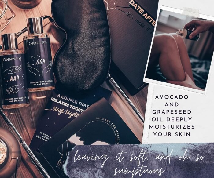 OpenMity Massage Oil for Couples – Date Night Box with Relaxing Massage Oil Set for The Perfect Date Night, Including Two Different Massage Oils and Scratch Off Card - Image 4
