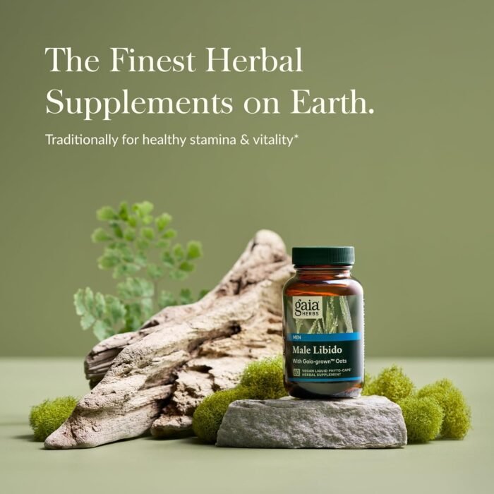 Gaia Herbs Male Libido - Herbal Supplement with Saw Palmetto, Horny Goat Weed, Maca & Oats - Supports Stamina, Vitality & Hormone Balance for Men - 60 Vegan Liquid Phyto-Capsules (20-Day Supply) - Image 3