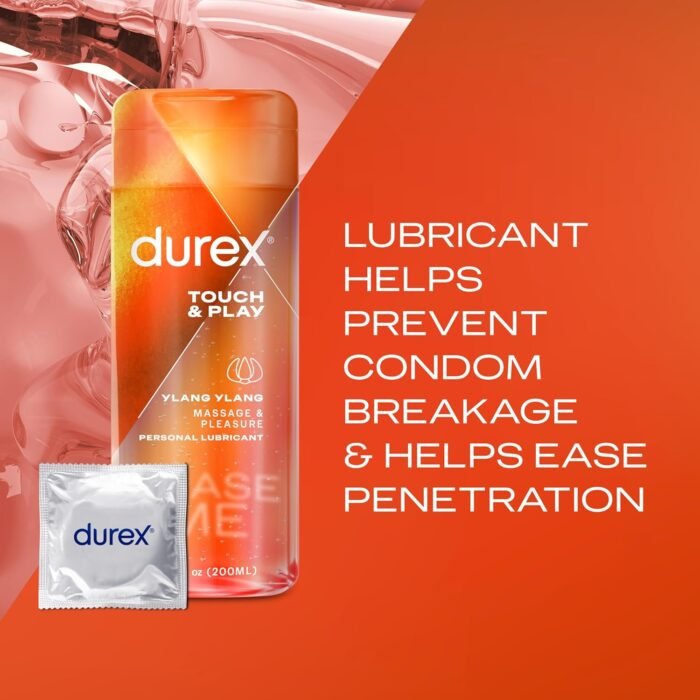 Durex Sensual Massage & Play 2 in 1, Massage Gel and Personal Lubricant, Intimate Seductive Lube with Ylang Ylang extract, Water-based, 6.76 oz. (Packaging May Vary) - Image 4
