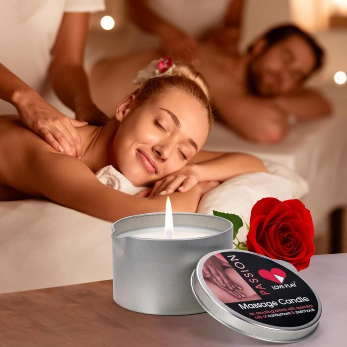LOVE PLAY Massage Oil Candle for Pure Relaxation and Home SPA - Vegan Moisturizing Body Oil - Hydrating Skin Care with Essential Oils (6.76oz) - Image 6