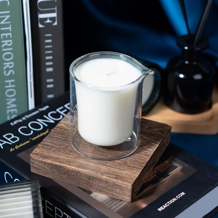 Soy Massage Oil Candle, 6.5 OZ Beautiful Double Layer Glass Low Temp Vanilla Candle, Moisturizing Essential Oil Body Massage Candle For Home & Spa, Intensive Skin Treatment Candle (Vanilla) - Image 9