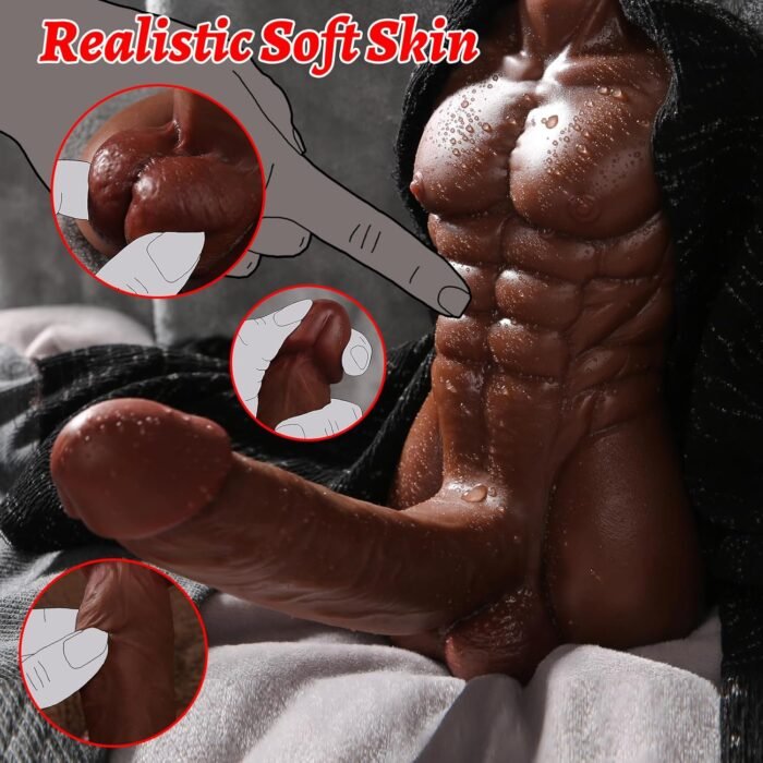 Male Torso Sex Doll with Flexible Dildo Realistic Sex Men's Body Sex Dolls for Women 5in Cock Sex Toys for Female Masturbation Unisex Masturbator Sex Toy for Men Women Couple Gay - Image 3
