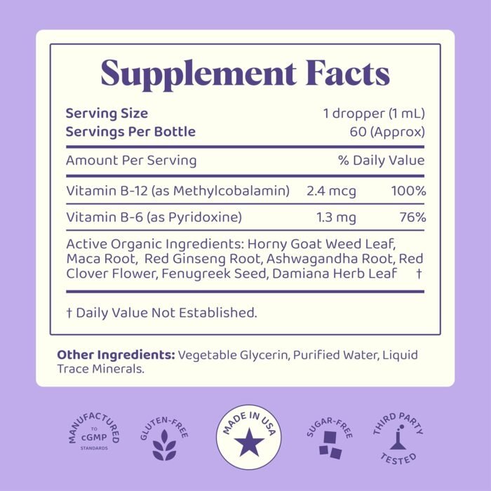 JoySpring Herbal Libido Support for Women – Horny Goat Weed and Ashwagandha Liquid Drops – Maca Root, Fenugreek, and Red Ginseng for Wellness and Vitality - Image 6