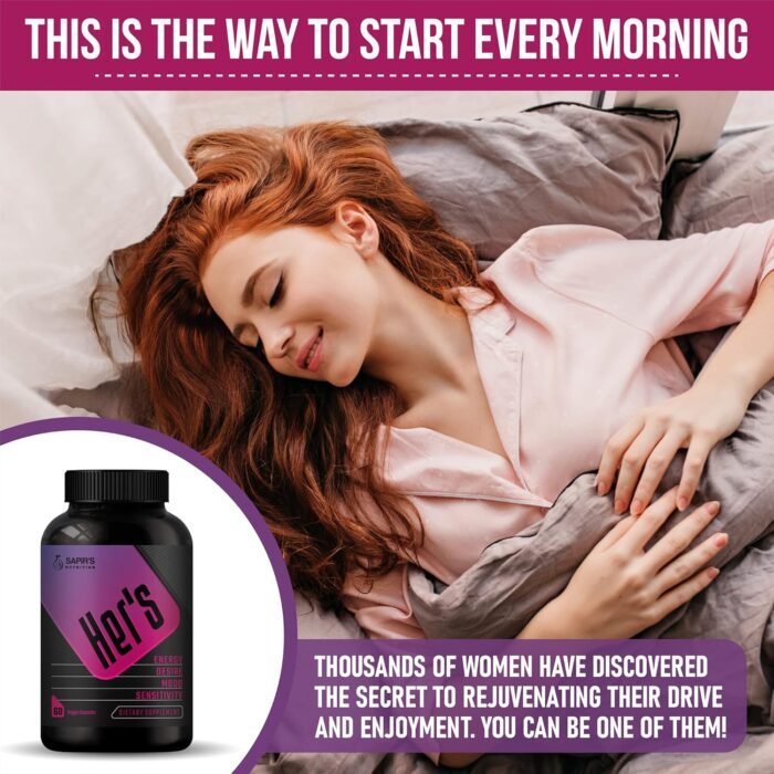 Female Libido Booster for Women - Increase Passion, Desire & Excitement - Relieve Stress, Reduce Dryness & Heighten Sensitivity, Hers Hornygoatweed Energy Supplement for Women in the Mood Enhancer - Image 2