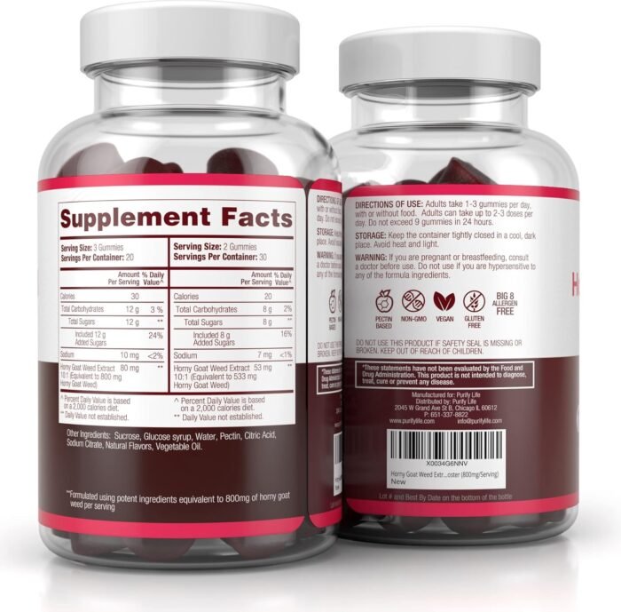 Potent Horny Goat Weed for Men and Women (Max Potency Chews 800mg), Horny Goat Weed Extract Gummies for Energy Management, Performance and Stamina - Vegan, Gluten-Free, Natural Grapefruit Flavor - Image 6