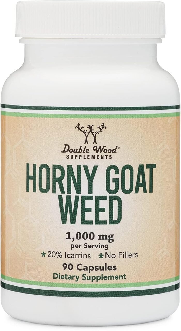 Horny Goat Weed for Men and Women - No Fillers (Max Strength Epimedium Std. to 20% Icariins) 1,000mg per Serving, 90 Capsules (Male Enhancing Supplement) by Double Wood - Image 4
