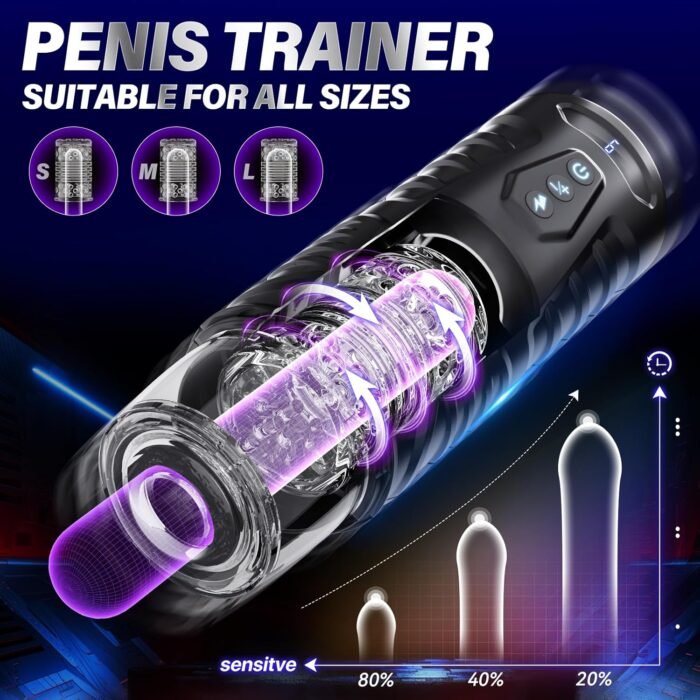 Automatic Male Masturbator Sex Toys for Men - Adult Toy Male Sex Toys with 7 Thrusting & 7 Rotating Modes,Hands Free Pocket Pussy Sex Machine with Visual Window & Suction Base Electric Penis Pump - Image 5