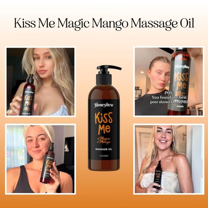 Mango Sensual Massage Oil for Couples - Alluring Tropical Full Body Massage Oil for Date Night and Nourishing Body Moisturizer with Sweet Almond - Vegan Non Staining Non Greasy Smooth Gliding Formula - Image 2