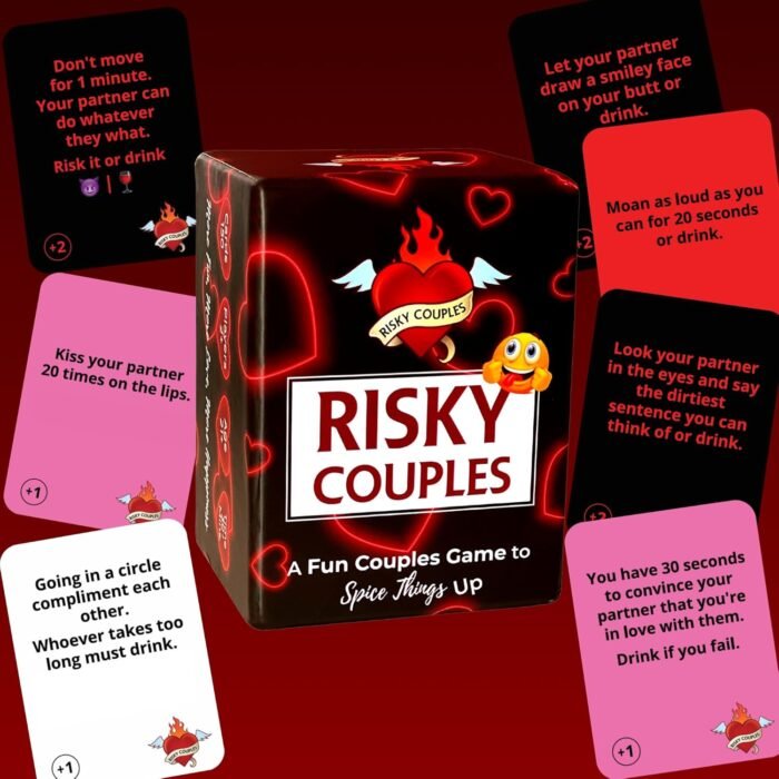 RISKY COUPLES - Super Fun Couples Game for Date Night: 150 Dares & Questions for Your Partner. Romantic Anniversary & Valentines Gifts. Card Game for Couple - Image 2