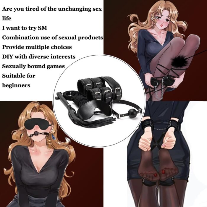 BDSM kit, Sex Bondage Gear & Accessories, 10PCS Sets Couples Sex Toys, bondaged kit Adult, Sex Restraints, Restraints Kit Sex Toys for Couples, Adjustable Bondage Set. - Image 3