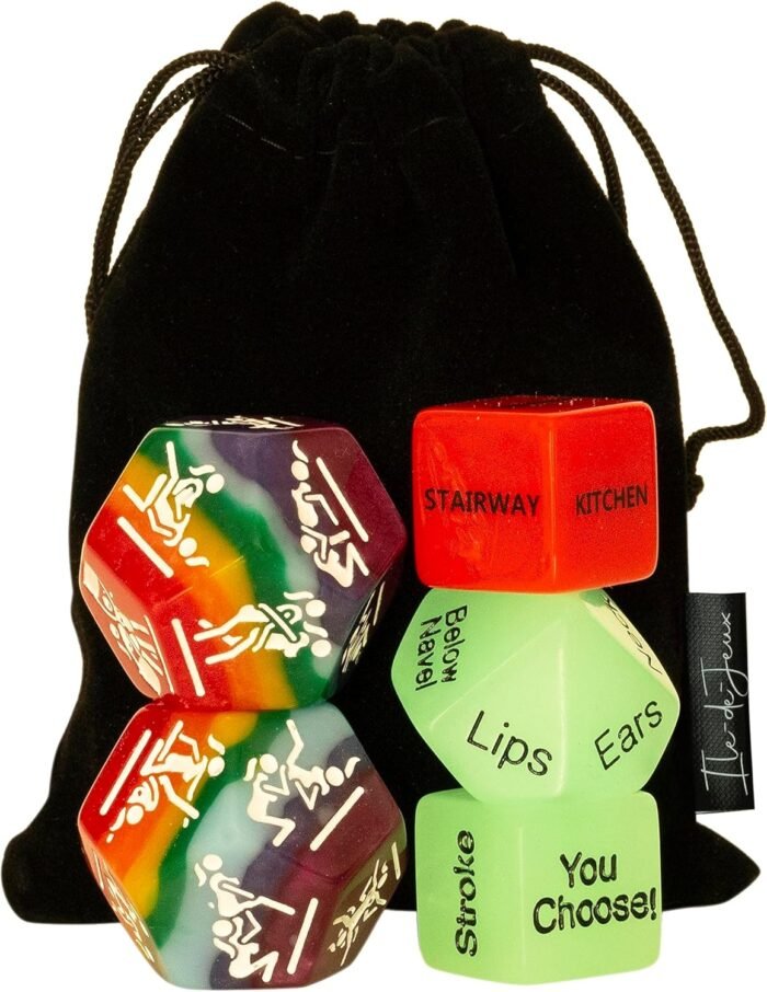 Women LGBTQ+ 5 Sex Dice Set for Couples, Pride Sex Game. Naughty Love Dice, Adult Game Night, Men Model Available, Sex Party Dice, Sex Positions, Lesbian Valentines Gift Toy. Gay Romance