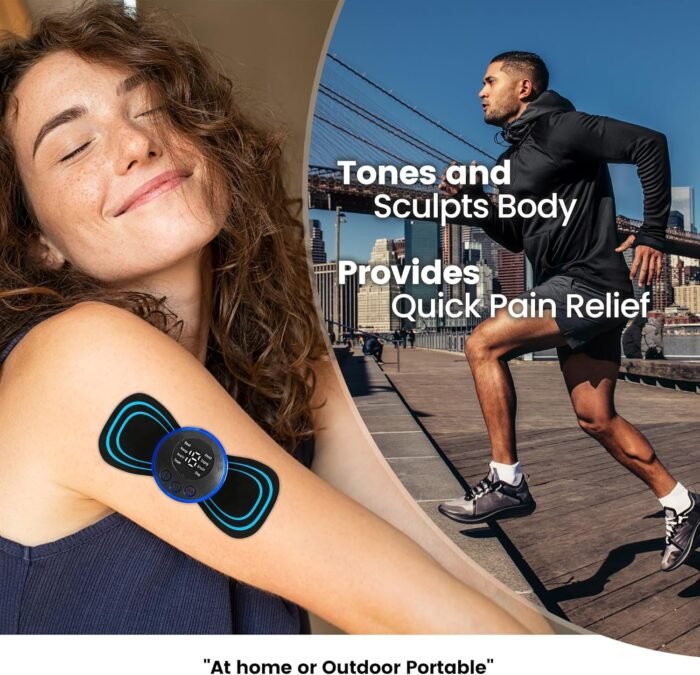 PLENO 2 Mini Muscle Body Massager Host with 2 Replaceable Pads and 19 Speed 8 Modes for Pain Relief for Full Body and Relaxation of Arm, Leg Shoulder, Waist - Image 4