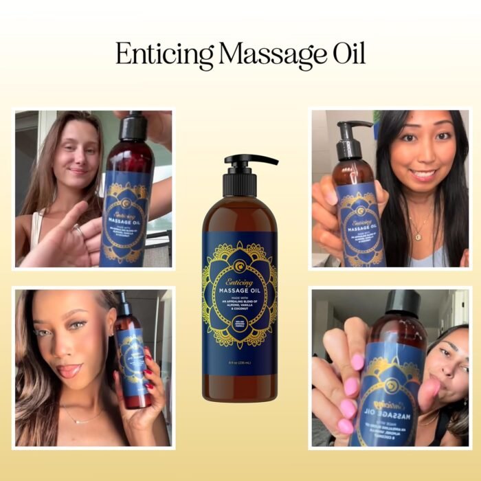 Luxurious Vanilla Massage Oil for Couples - Easy Glide Non Greasy Sweet Vanilla Sensual Massage Oils for Date Night with Silky Smooth Sweet Almond Oil Coconut and Jojoba - Vegan Non GMO & Gluten Free - Image 2