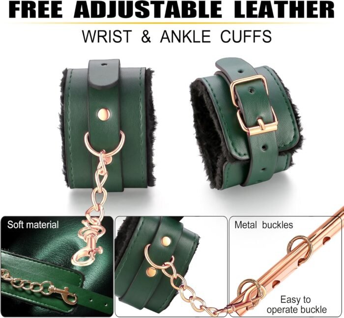 BDSM Bondage Sex Toys Restraints- Spreader Bar BDSM Toys with Adjustable Handcuffs，Wrist Ankle Neck Collar Bondage Set，Sex Restraints BDSM for Adult Couple - Image 3