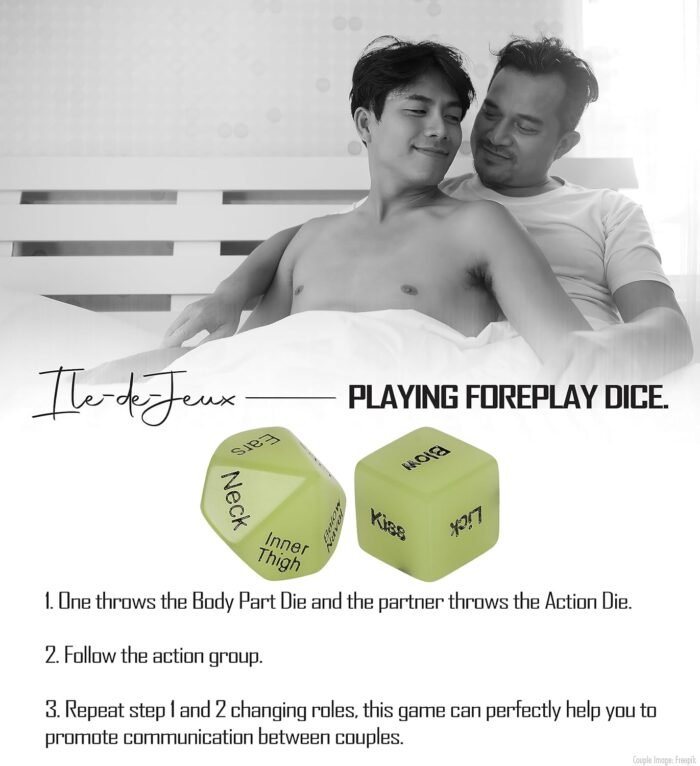 Men LGBTQ+ 5 Sex Dice Set for Couples, Pride Sex Game. Women Model Available, Naughty Love Dice, Adult Game Night, Sex Party Dice, Sex Positions, Gay Valentines Gift Toy. Gay Romance - Image 3