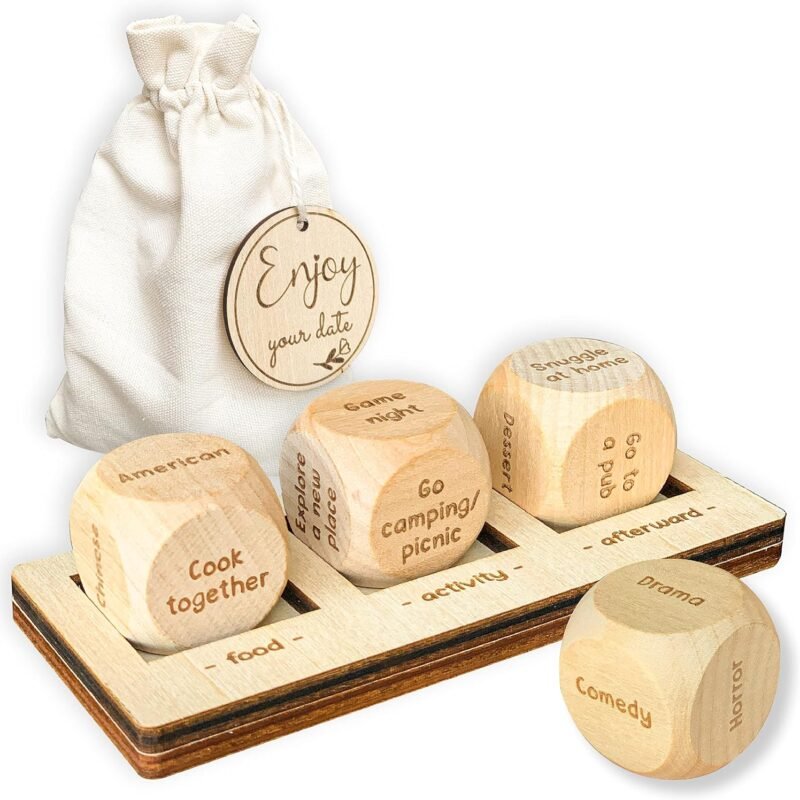 Date Night Dice Game for Adults - Food Decider Dice Games for Date Night Gifts Ideas, Christmas Couple Gifts for Him and Her, Dinner Decision Dice Funny Valentines Day Gifts for Boyfriend