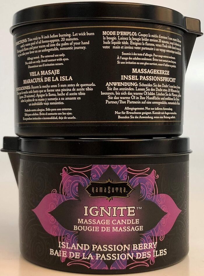 KAMA SUTRA Ignite Massage Candle - Coconut Oil and Soy Based - Island Passion Berry, 6 oz Candle Melts into a Warm Massage Oil, Couples Massage, Pour Spout Massage Candle - Image 6