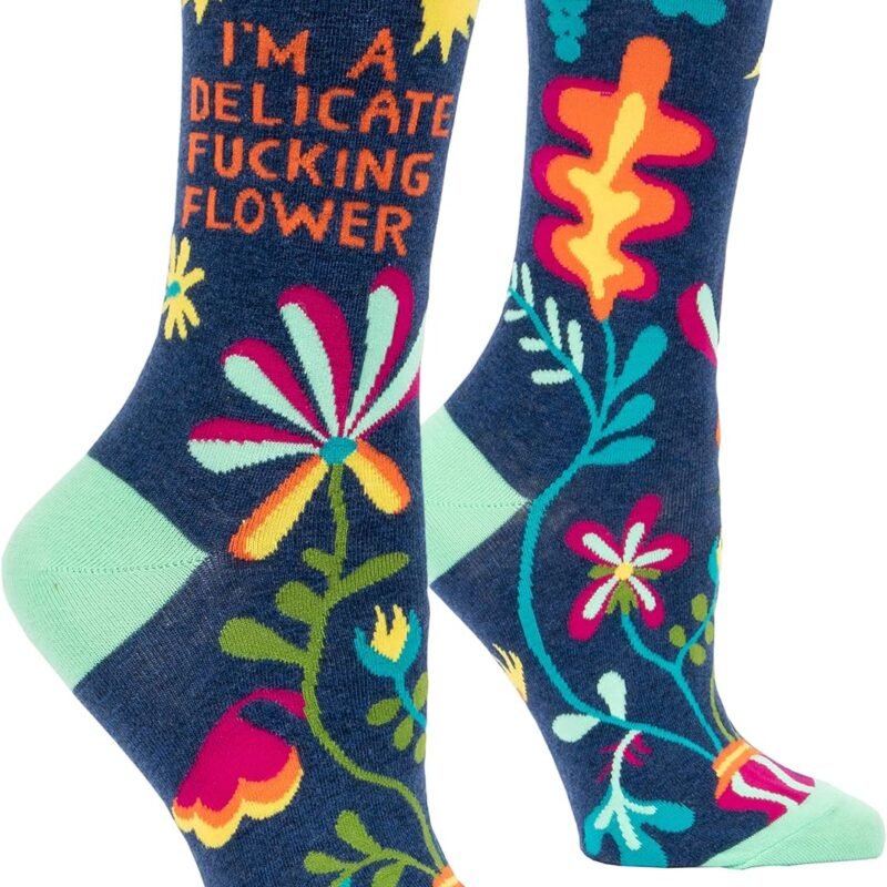 Blue Q Women's Novelty Crew Socks - (Womens Size 5-10)