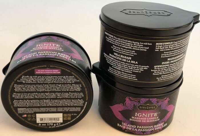 KAMA SUTRA Ignite Massage Candle - Coconut Oil and Soy Based - Island Passion Berry, 6 oz Candle Melts into a Warm Massage Oil, Couples Massage, Pour Spout Massage Candle - Image 5